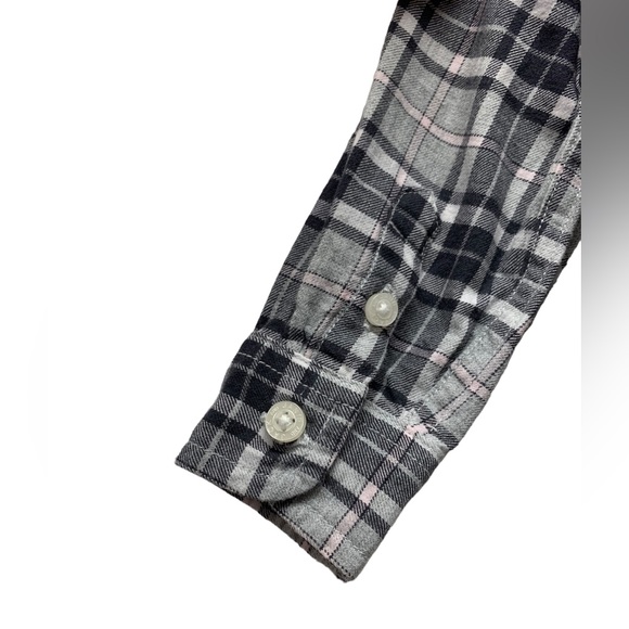 Janie and Jack plaid flannel long sleeve button down shirt, size 12-18 months - Picture 5 of 5